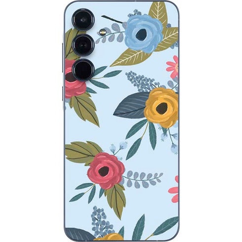 Blue Fall Flowers Galaxy A35 5G Skin