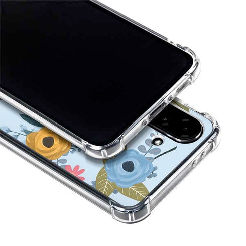 Blue Fall Flowers Galaxy A36 5G Clear Case