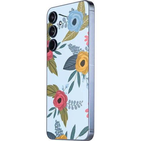 Blue Fall Flowers Galaxy A55 5G Skin