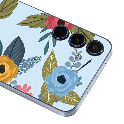 Blue Fall Flowers Galaxy A55 5G Skin