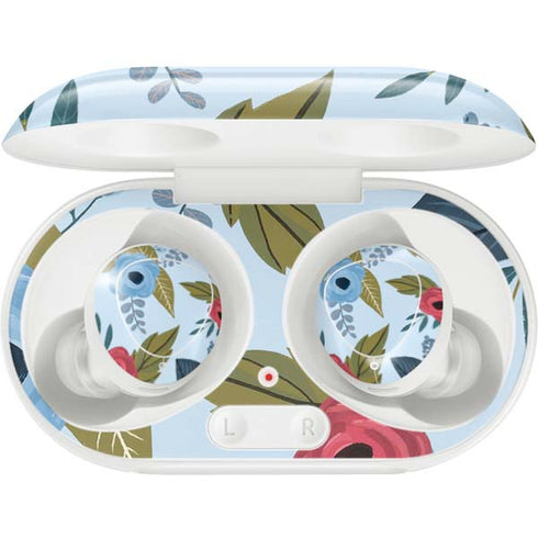 Blue Fall Flowers Galaxy Buds Plus Skin