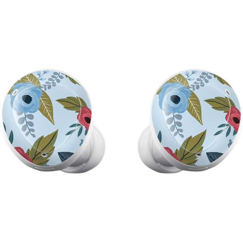 Blue Fall Flowers Galaxy Buds Plus Skin