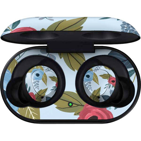 Blue Fall Flowers Galaxy Buds Skin