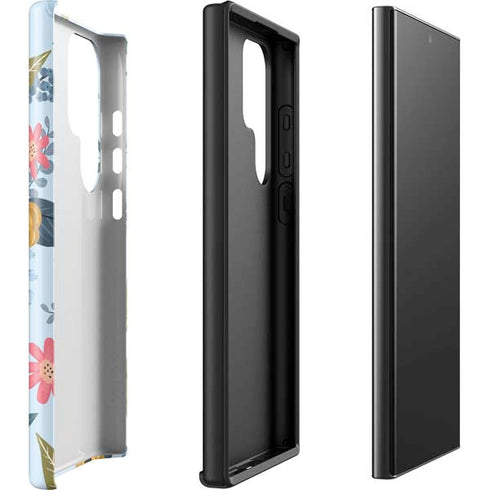 Blue Fall Flowers Galaxy S23 Ultra Pro Case