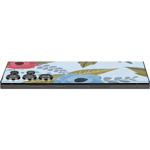 Blue Fall Flowers Galaxy Skins