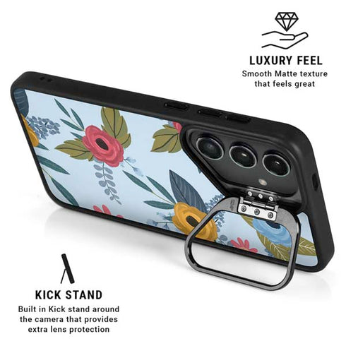 Blue Fall Flowers Galaxy S24 FE Kickstand Case