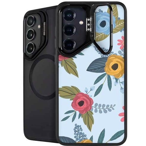 Blue Fall Flowers Galaxy S26 Plus Kickstand Case