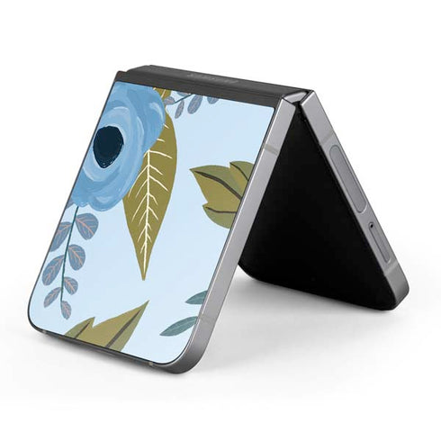 Blue Fall Flowers Galaxy Z Flip6 Skin