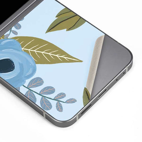 Blue Fall Flowers Galaxy Z Flip6 Skin