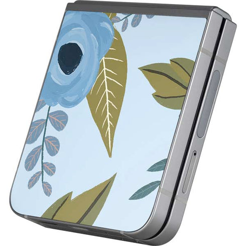 Blue Fall Flowers Galaxy Z Flip6 Skin