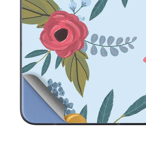 Blue Fall Flowers Galaxy Z Fold5 5G Skin