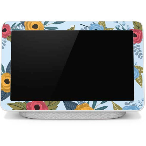 Blue Fall Flowers Google Home Hub Skin