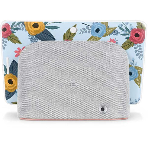 Blue Fall Flowers Google Home Hub Skin