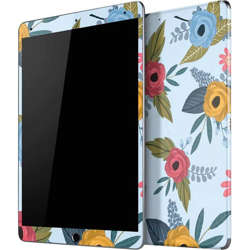 Blue Fall Flowers iPad Skins