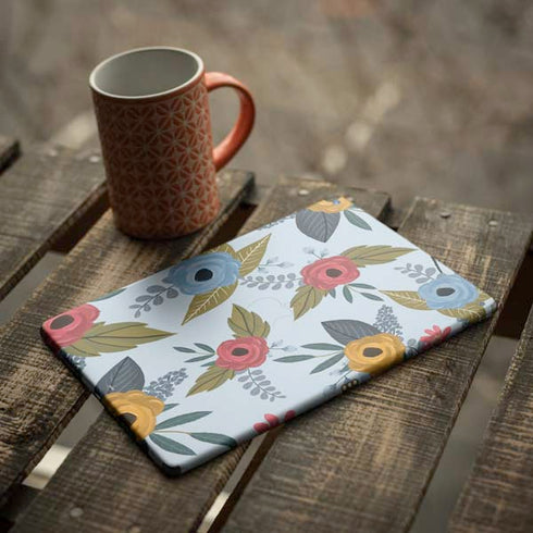 Blue Fall Flowers iPad Skins