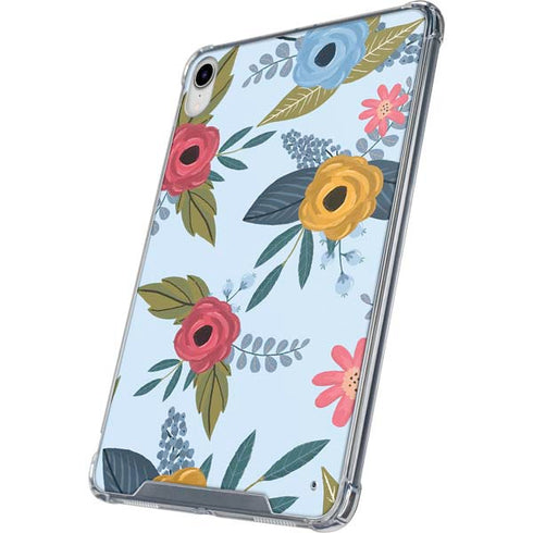 Blue Fall Flowers iPad 11th Gen (2025) Clear Case