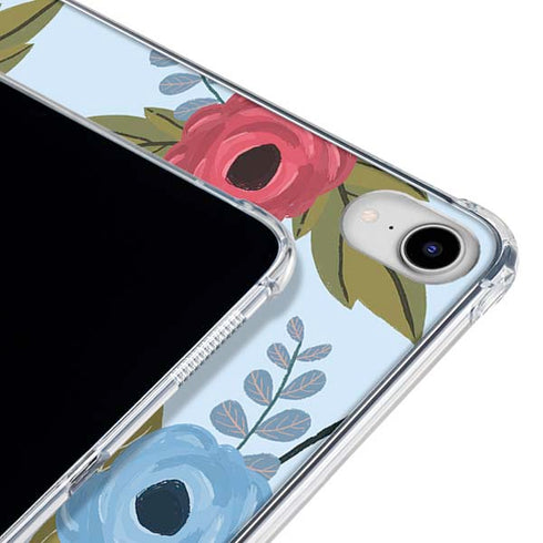 Blue Fall Flowers iPad 11th Gen (2025) Clear Case