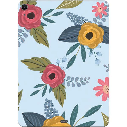 Blue Fall Flowers Apple iPad Air Skin