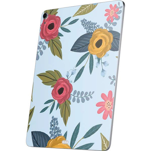 Blue Fall Flowers Apple iPad Air Skin