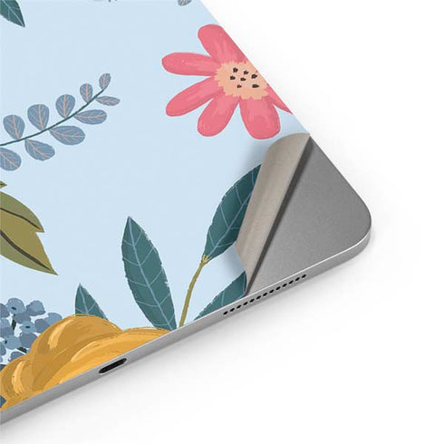 Blue Fall Flowers Apple iPad Air Skin