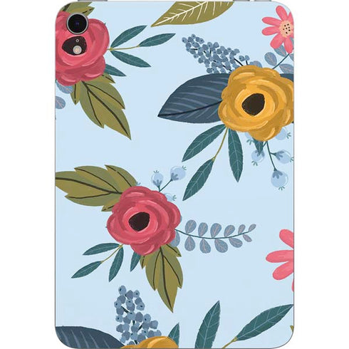 Blue Fall Flowers Apple iPad Mini Skin