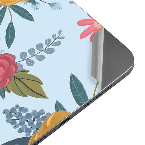 Blue Fall Flowers Apple iPad Mini Skin