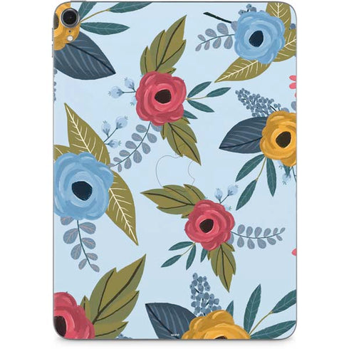 Blue Fall Flowers Apple iPad Pro Skin