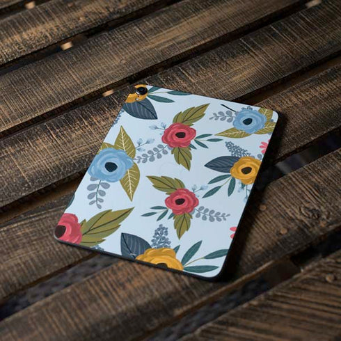 Blue Fall Flowers Apple iPad Pro Skin