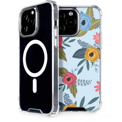 Blue Fall Flowers iPhone Cases