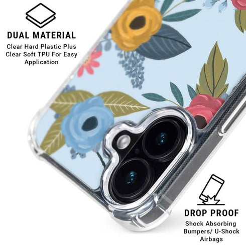 Blue Fall Flowers iPhone 16 MagSafe Case