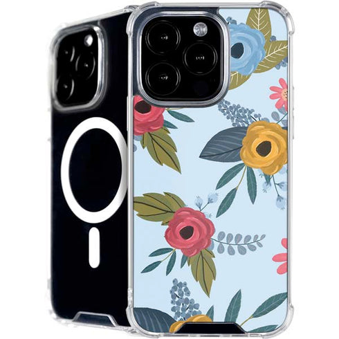 Blue Fall Flowers iPhone 16 Pro Max MagSafe Case
