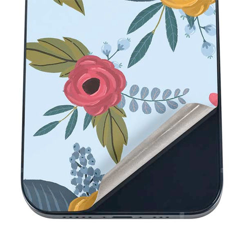 Blue Fall Flowers iPhone 16 Skin
