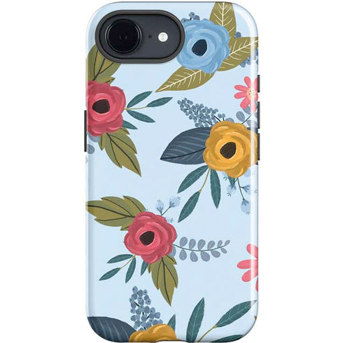 Blue Fall Flowers iPhone 16e Impact Case