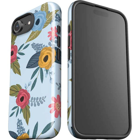 Blue Fall Flowers iPhone 16e Impact Case