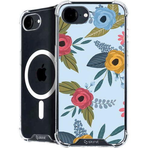 Blue Fall Flowers iPhone 16e MagSafe Case