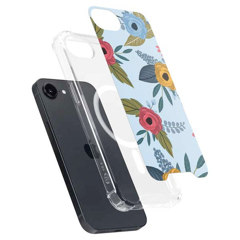 Blue Fall Flowers iPhone 16e MagSafe Case