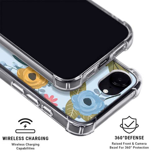 Blue Fall Flowers iPhone 16e MagSafe Case