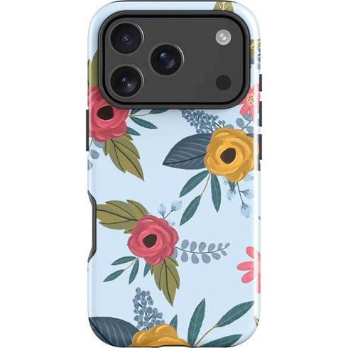 Blue Fall Flowers iPhone 18 Pro Impact Case