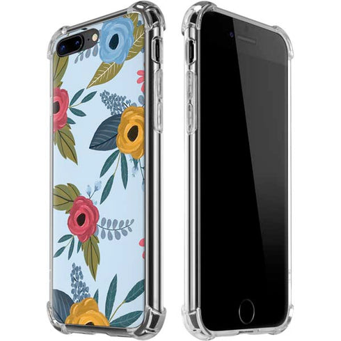Blue Fall Flowers iPhone Cases