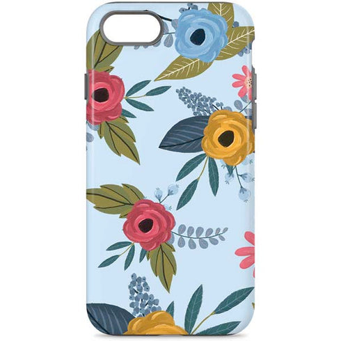 Blue Fall Flowers iPhone Cases