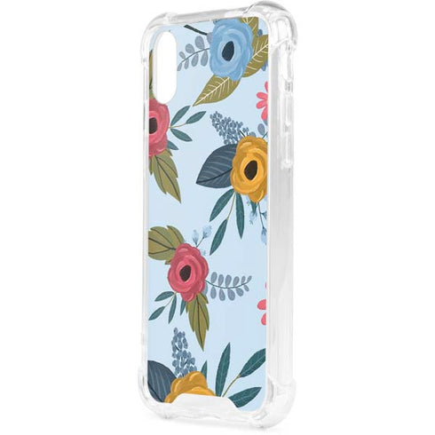 Blue Fall Flowers iPhone XS Clear Case