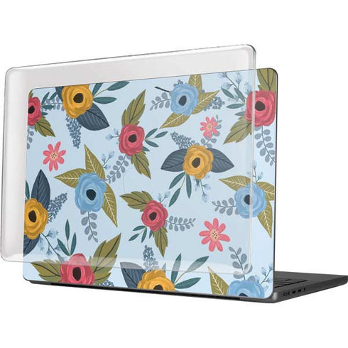 Blue Fall Flowers MacBook Pro 14in (2021-24) Case plus Skin