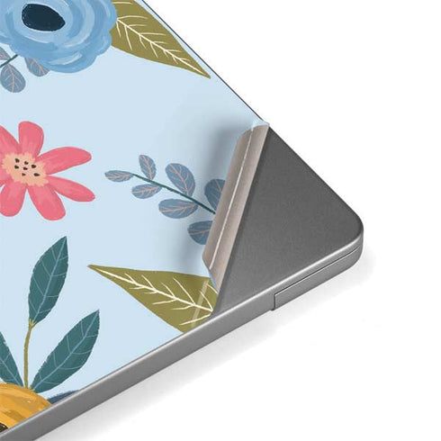 Blue Fall Flowers Apple MacBook Pro 14-inch Skin