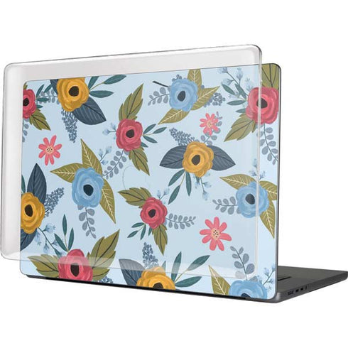Blue Fall Flowers MacBook Cases