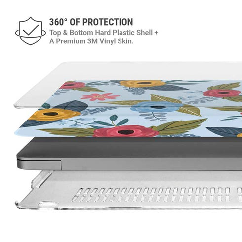 Blue Fall Flowers MacBook Cases