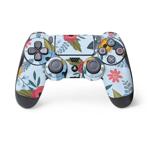 Blue Fall Flowers PlayStation PS4 Skins