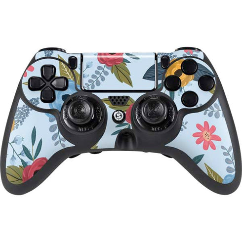Blue Fall Flowers PlayStation PS4 Skins