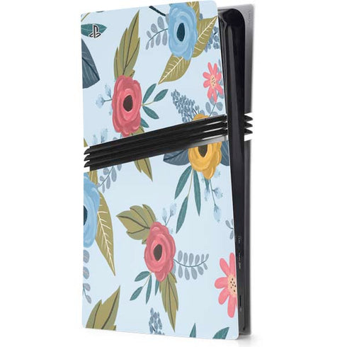 Blue Fall Flowers PlayStation PS5 Skins