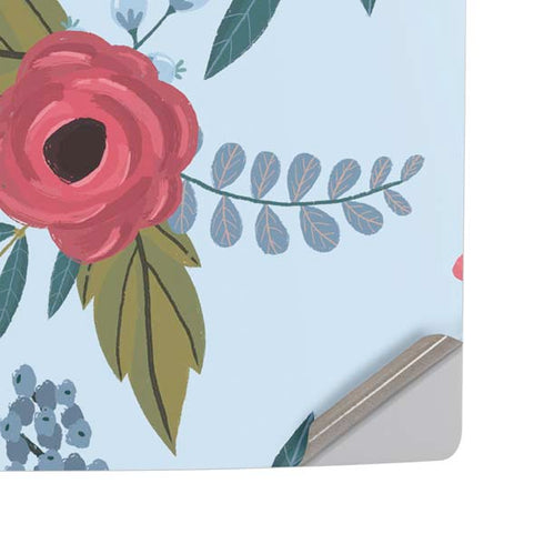Blue Fall Flowers PS5 Pro Disk Console Skin