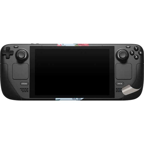 Blue Fall Flowers Steam Deck Handheld Gaming Computer Skin